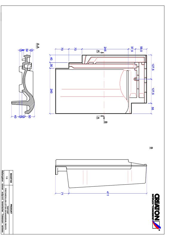 CAD soubor tašky SINFONIE podhřebenová větrací taška krajní pravá FALOGR
