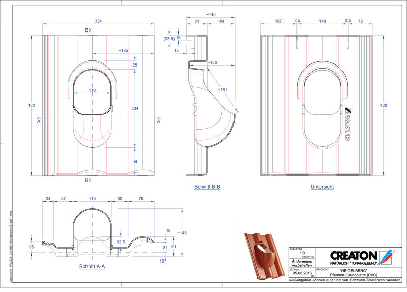 CAD soubor tašky HEIDELBERG doplňky Grundplatte-PVC