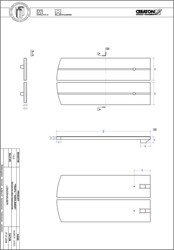 CAD soubor tašky PROFIL segmentový řez KERA-SAECHS-18-CM-LH