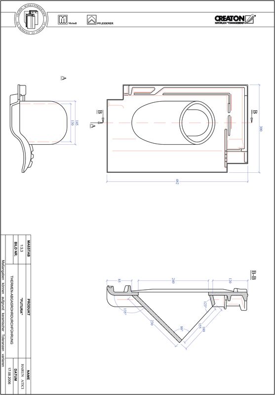 CAD soubor tašky FUTURA  prostupová taška pro odvod spalin THERME