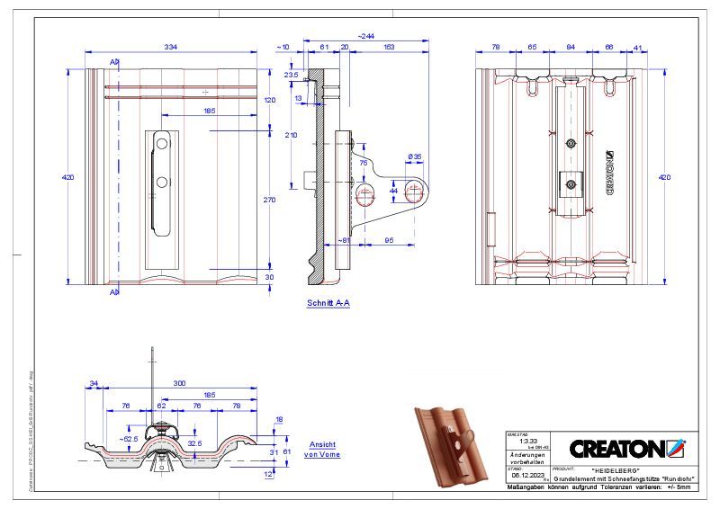 CAD soubor tašky HEIDELBERG zákl. taška Rundrohr