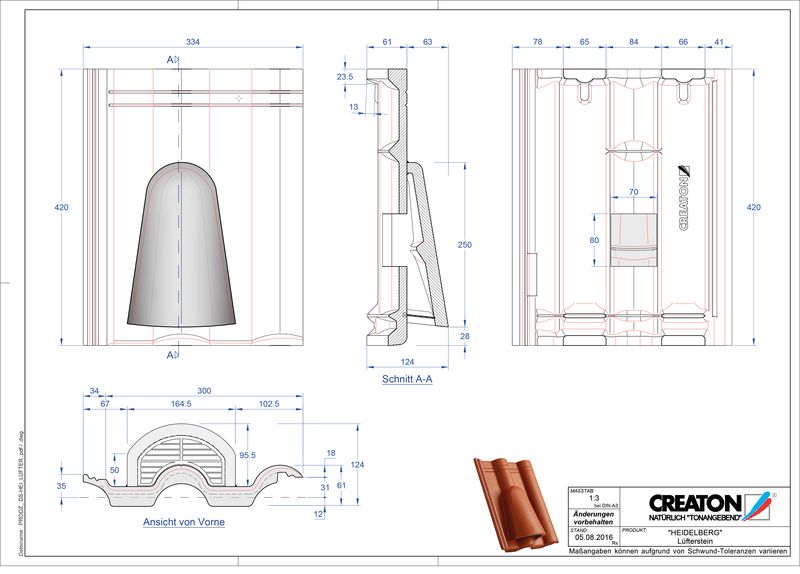 CAD soubor tašky HEIDELBERG větrací taška Luefterstein