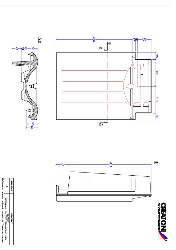 CAD soubor tašky SINFONIE podhřebenová větrací taška krajní levá FALOGL
