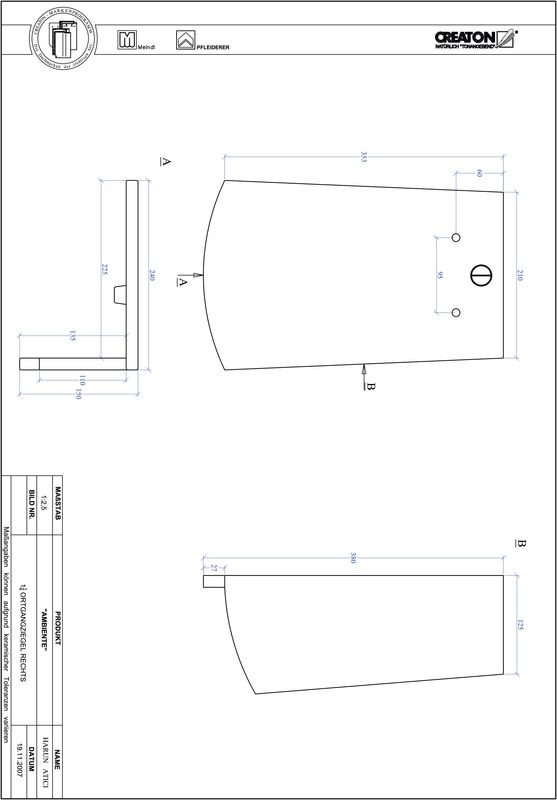 CAD soubor tašky AMBIENTE segmentový řez SEG-OGR-1-1-4