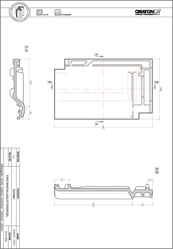 CAD soubor tašky FUTURA podhřebenová větrací taška FALZ