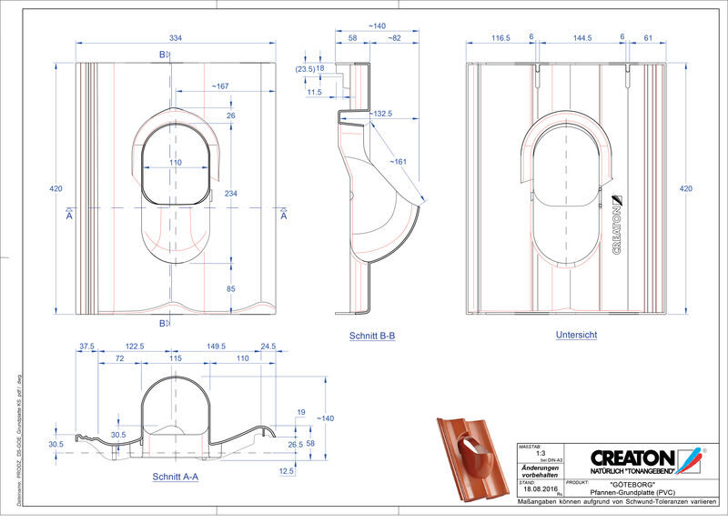 CAD soubor tašky GÖTEBORG doplňky Grundplatte-PVC