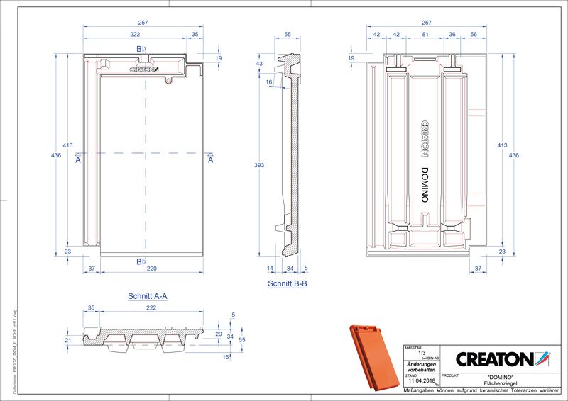 CAD soubor tašky DOMINO střešní taška FLA