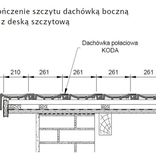 Technický výkres – Dokončení štítu levou krajní taškou se štítovou deskou