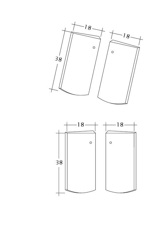 Technický výkres tašky PROFIL Kera-Saechs-18cm-Unterlaeufer
