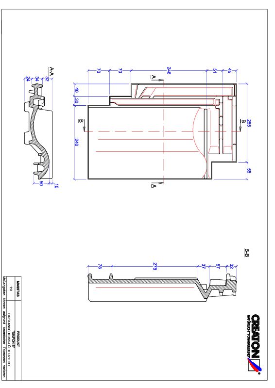 CAD soubor tašky SINFONIE podhřebenová větrací taška FALZ