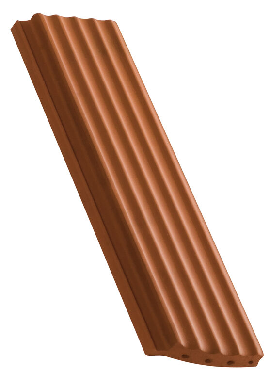 Drážková bobrovka vlnitý povrch segmentový tvar poloviční taška se 2 bočními drážkami