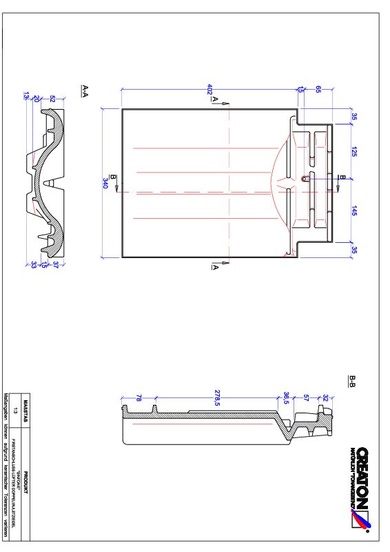 CAD soubor tašky SINFONIE podhřebenová větrací taška s dvojitou naválkou FALDWZ