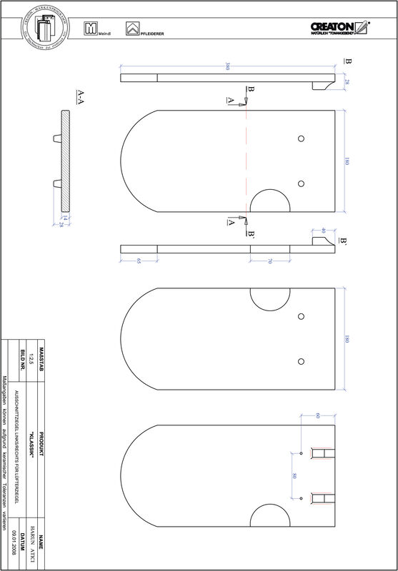 CAD soubor tašky KLASSIK zaoblený tvar RUND-AUSSCHNITT-LUEFTZ