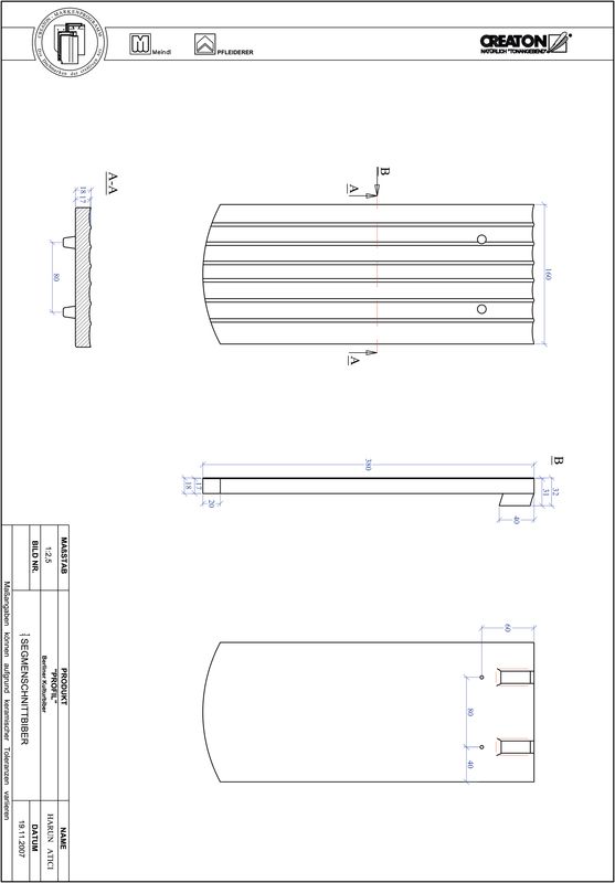 CAD soubor tašky PROFIL segmentový řez BKBI-1-1