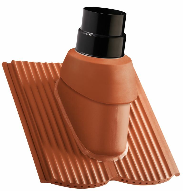Drážková bobrovka vlnitý povrch segmentový tvar prostupová taška pro odvod spalin NW 110