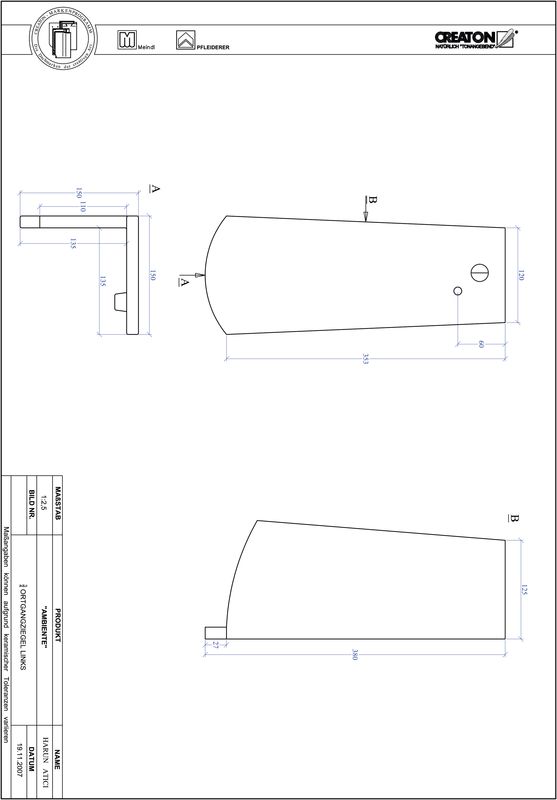 CAD soubor tašky AMBIENTE segmentový řez SEG-OGL-3-4