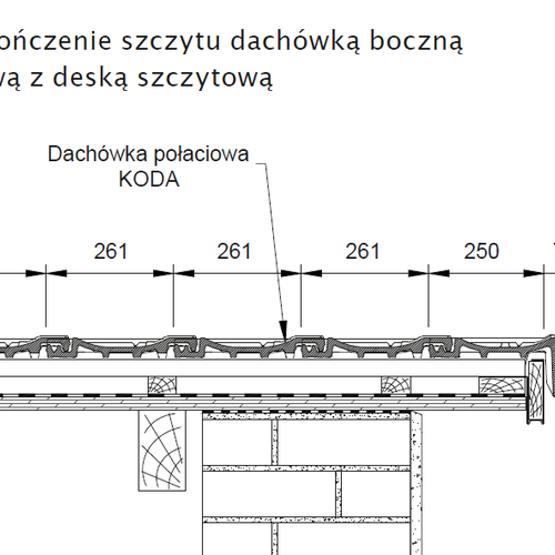 Technický výkres - Dokončení štítu pravou krajní taškou se štítovou deskou