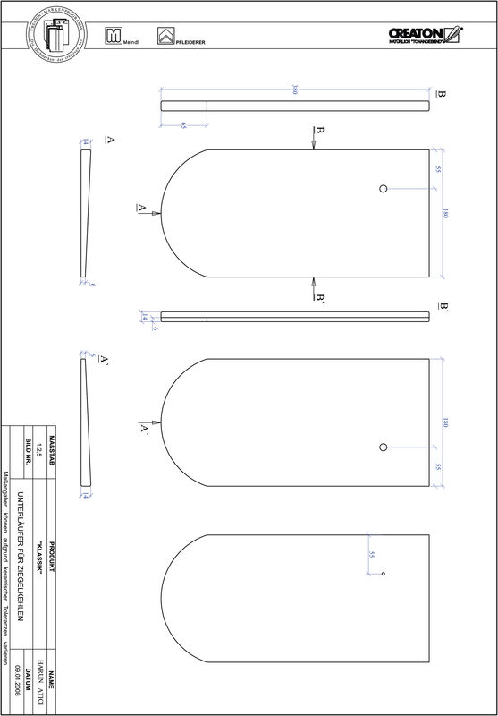 CAD soubor tašky KLASSIK zaoblený tvar RUND-UNTERLAEUFER