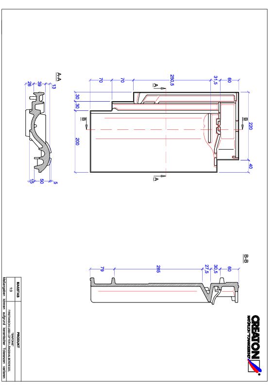 CAD soubor tašky SINFONIE podhřebenová větrací taška půlená FALLH