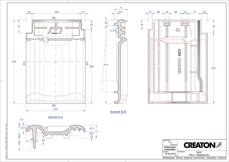CAD soubor tašky MZ3 NEU podhřebenová větrací taška krajní levá FALOGL